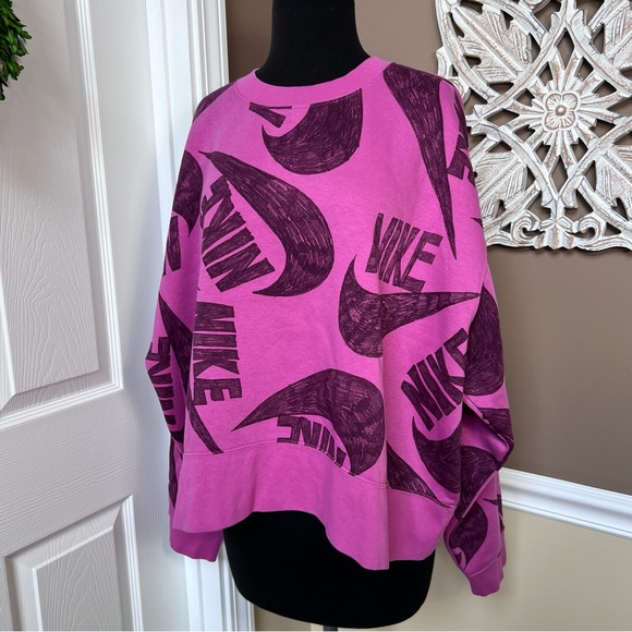 ⭐️ NIKE SWOOSH ICON CLASH SWEATSHIRT PLUS SIZES 2X,  PINK, - Picture 6 of 12